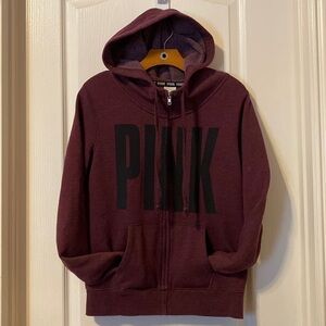 Victoria Secret PINK Maroon Hoodie Size Medium EUC